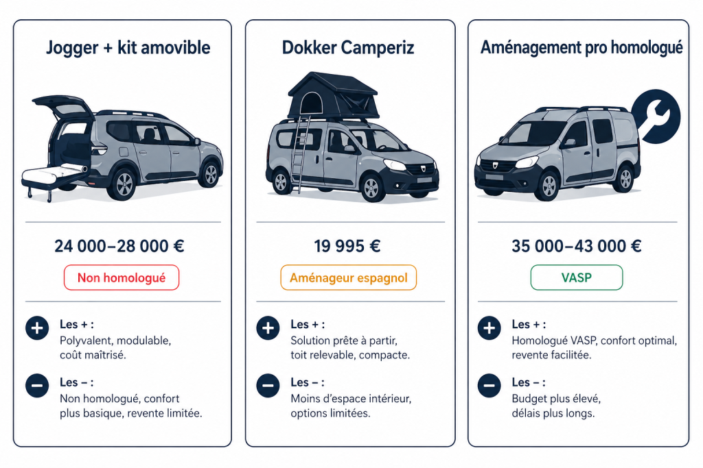Comparaison de camping-car Dacia