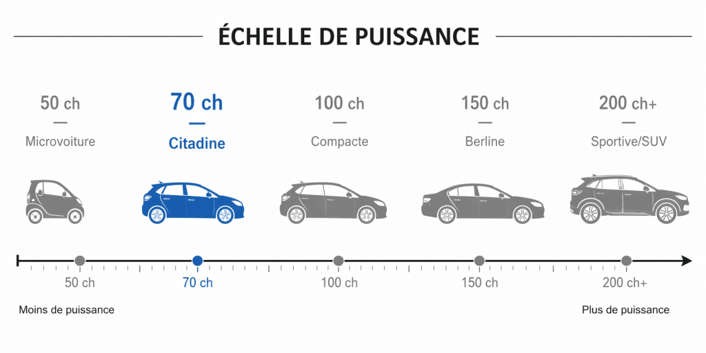 Échelle de puissance des moteurs par chevaux