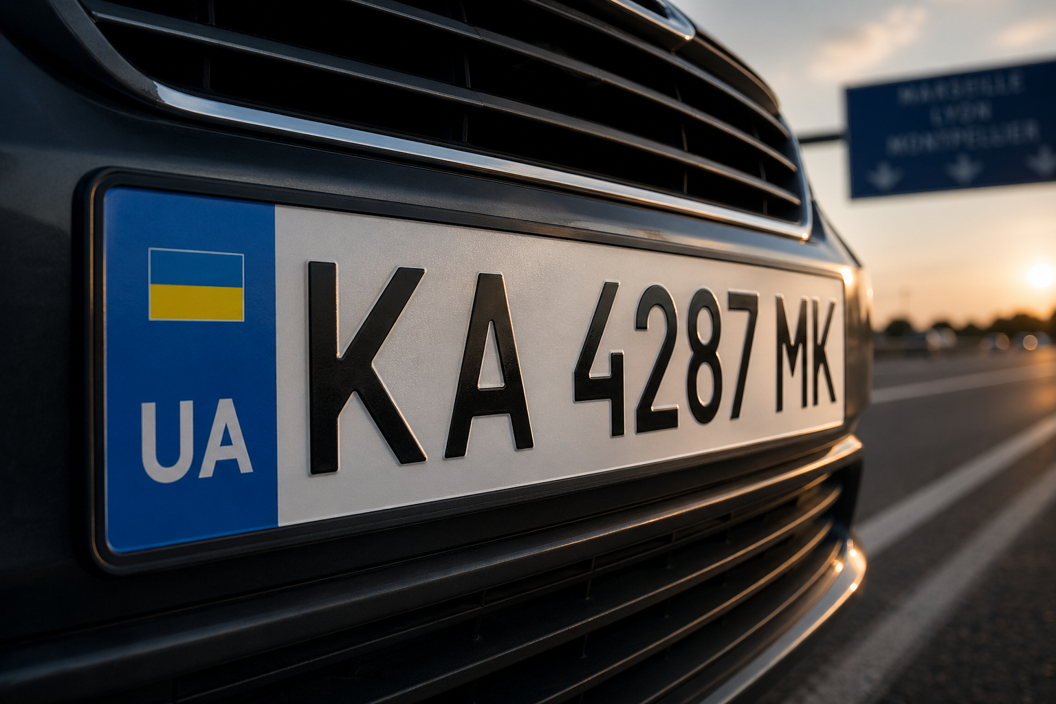 Exemple d'une plaque d'immatriculation Ukraine