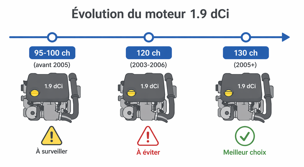 Versions du moteur 1.9 dCi