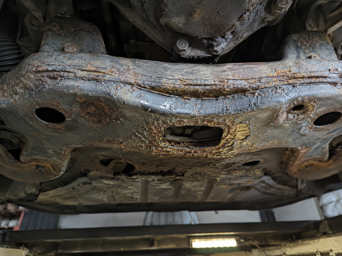 Corrosion du berceau visible