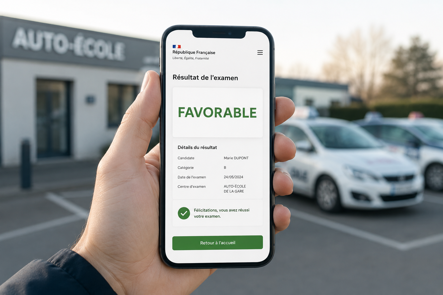 Résultat du permis de conduire