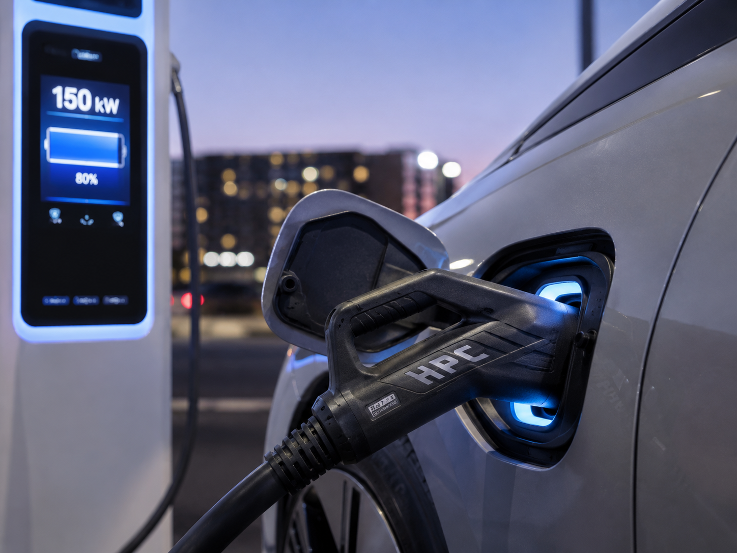 Voiture électrique rechargeable à la borne