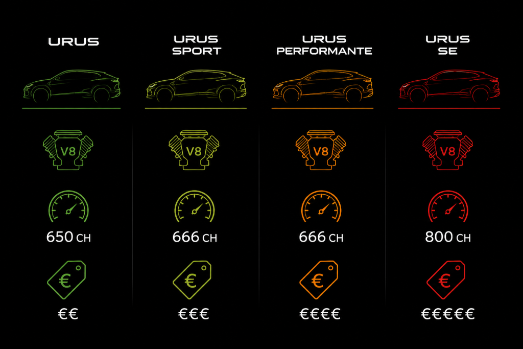 Versions Lamborghini Urus