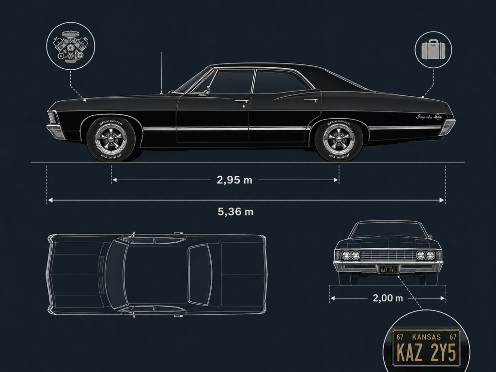 Caractéristiques de l'Impala 1967 dans Supernatural