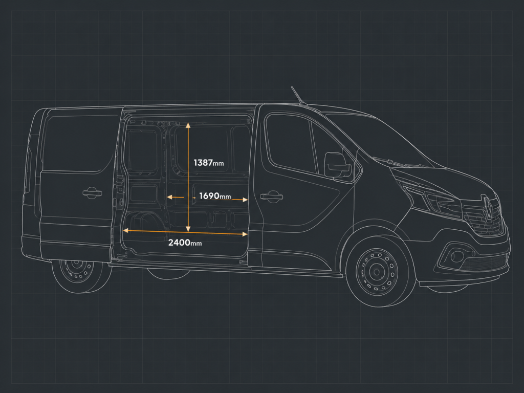Dimensions de la portière du Renault Trafic