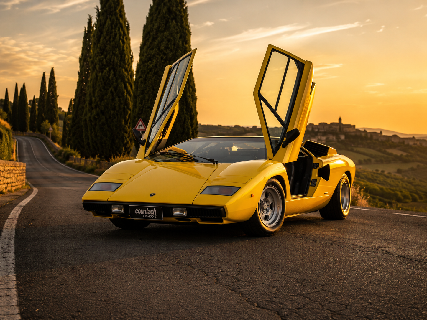 Lamborghini Countach jaune