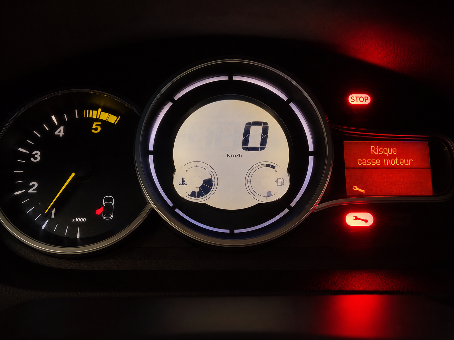Message "risque casse moteur" sur une Renault Mégane 3