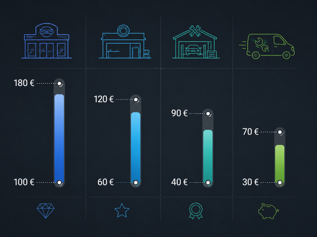 Comparaison du prix de la main d'œuvre en garage
