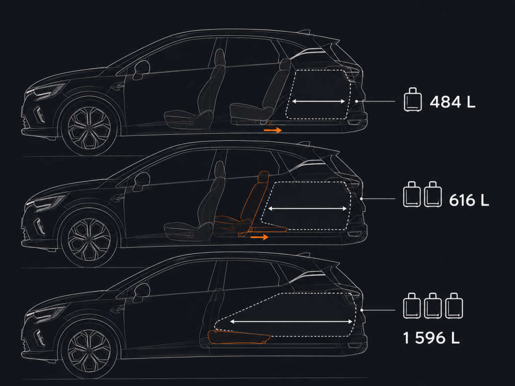 Dimensions du coffre du Renault Captur