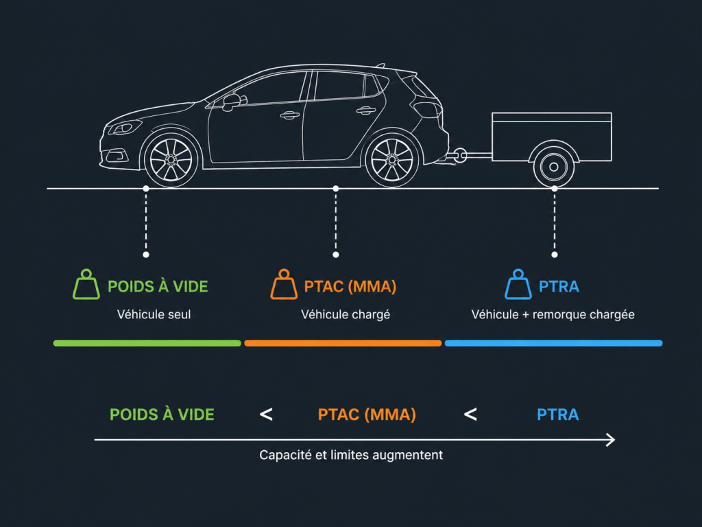 Infographie PTAC & poids d'un véhicule