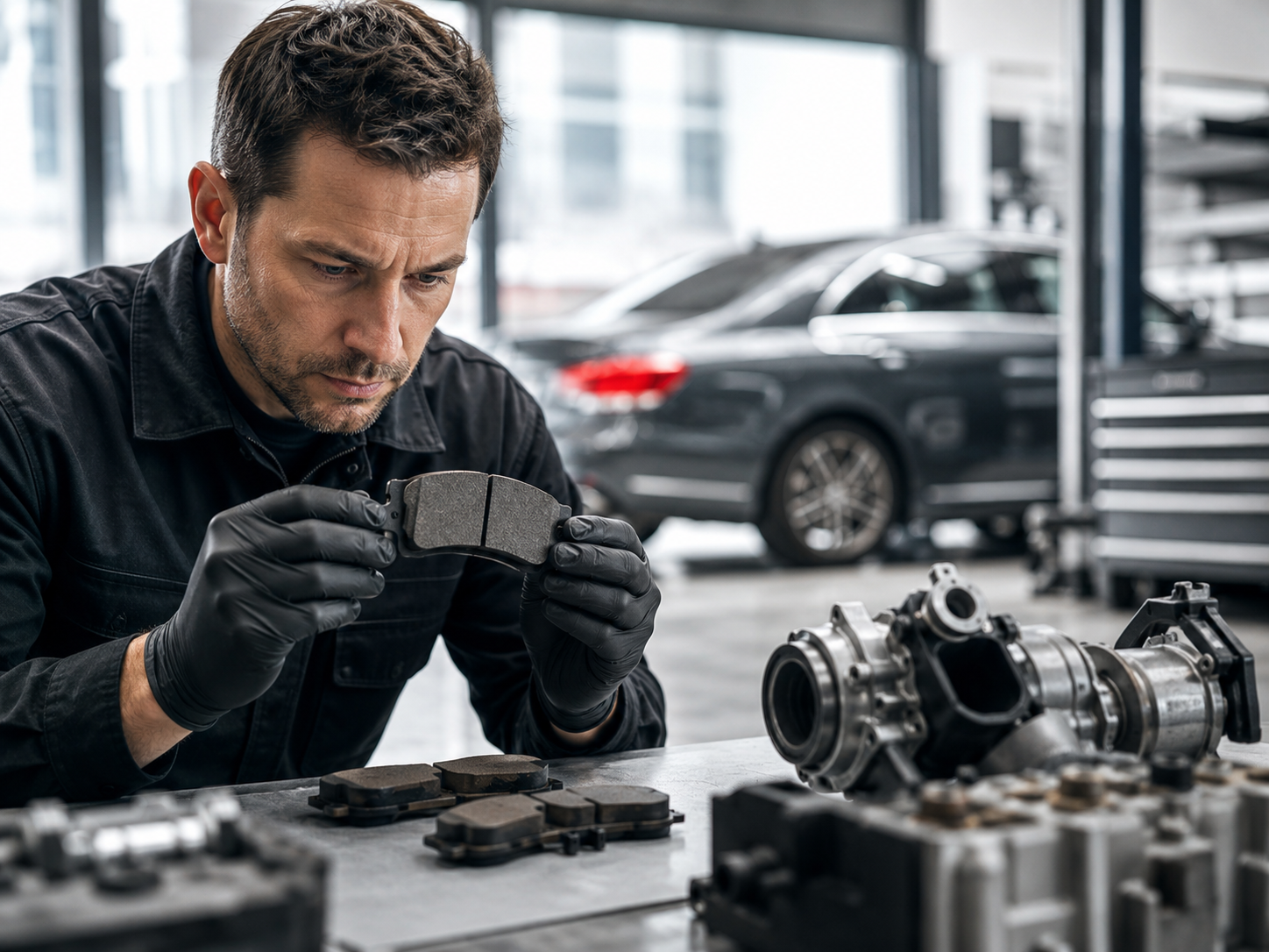 Inspection de pièces auto en atelier