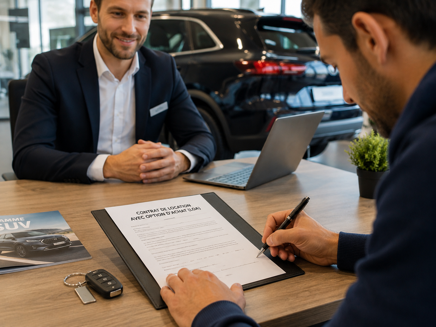 Signature d'une location avec option d'achat