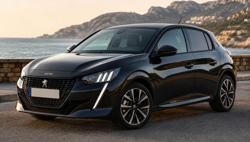 Peugeot 208 PureTech garée, moteur 1.2 essence
