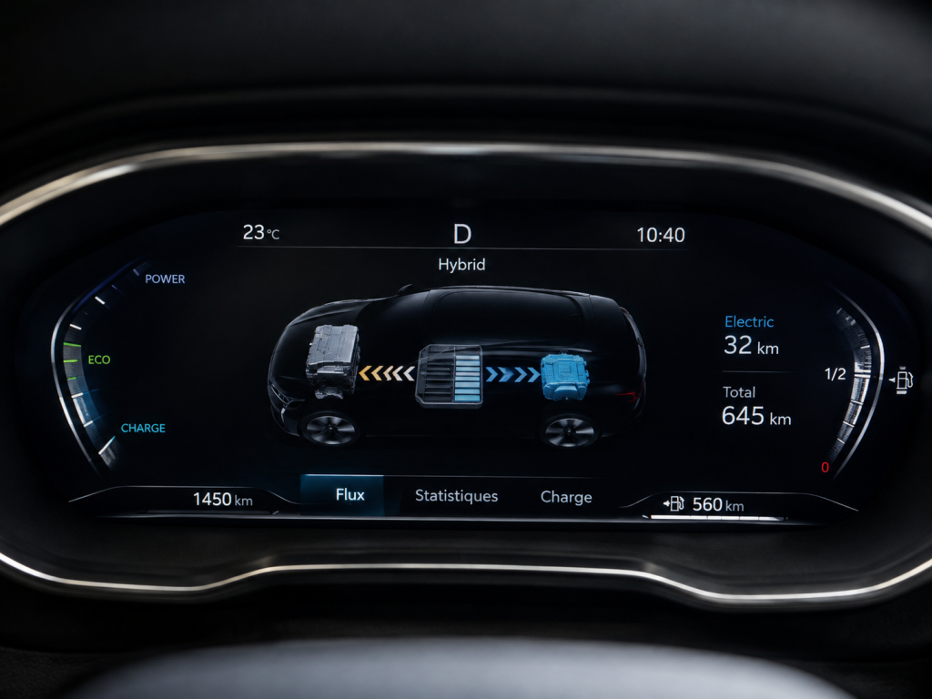 Tableau de bord de la Peugeot 3008 Hybrid