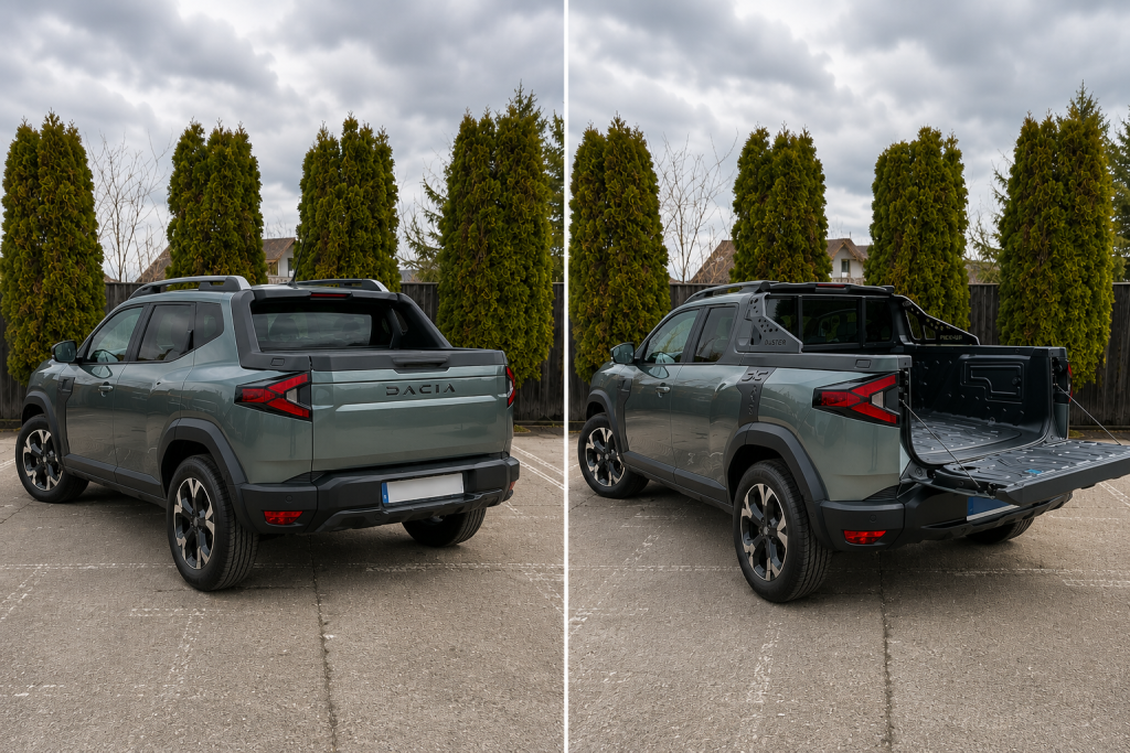 Deux versions du Dacia Duster Pick-up par Borel