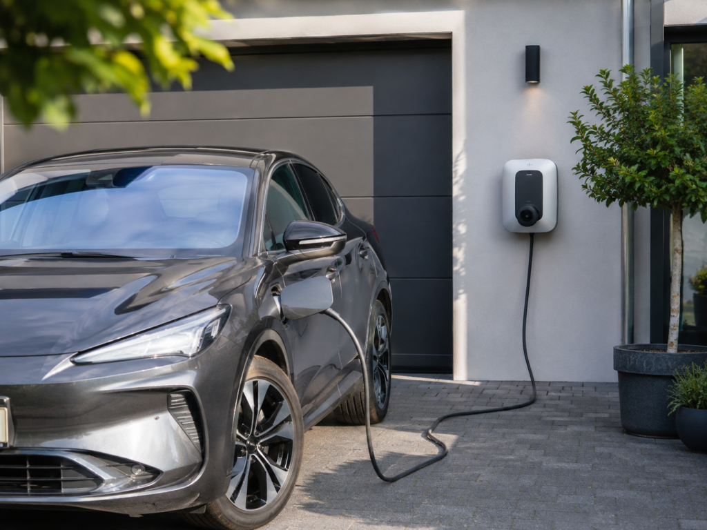 Voiture électrique en charge