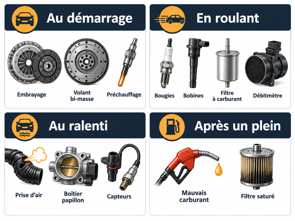 Cas quand une voiture broute