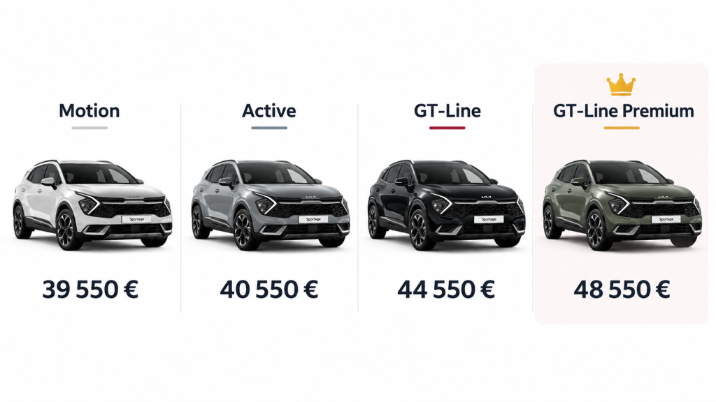 Comparaison des versions du Kia Sportage