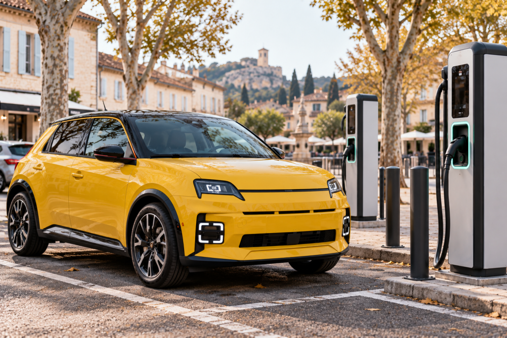 Renault 5 électrique à la borne