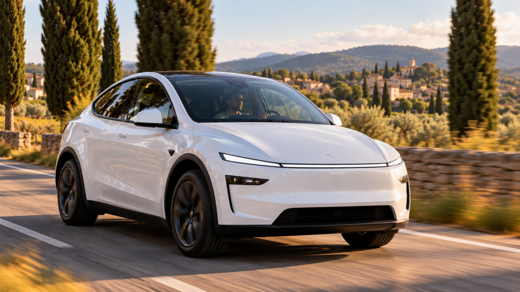 Tesla Modèle Y sur la route